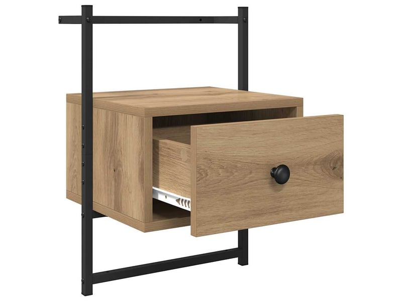  Table de chevet - cabinet de chevet - table de nuit chêne artisanal 35 x 30 x 51 cm  - Conforama D