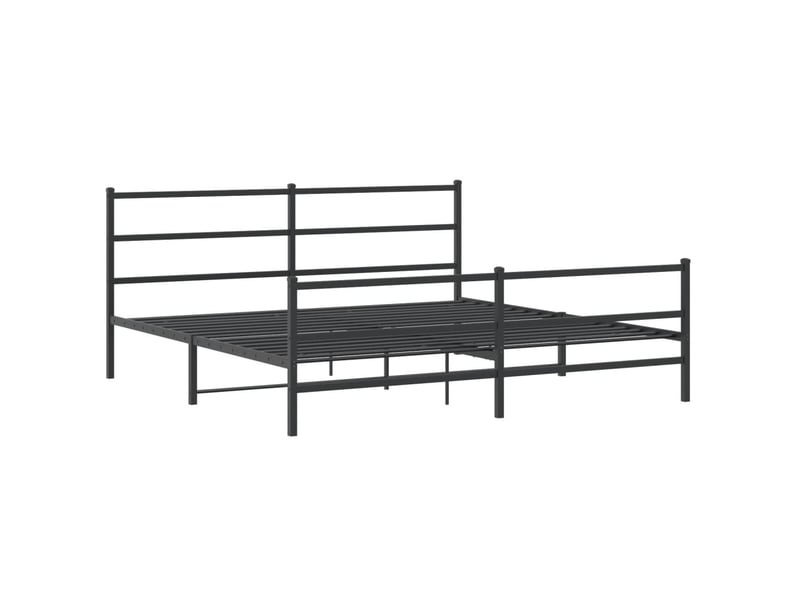 Lit double- lit adulte - cadre de lit métal sans matelas avec pied de lit noir 200x200cm - Conforama B