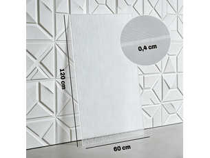 Panneaux en polycarbonate alvéolaire 120 x 60 cm – transparent – lot de 10, anti-uv, épaisseur 4 mm