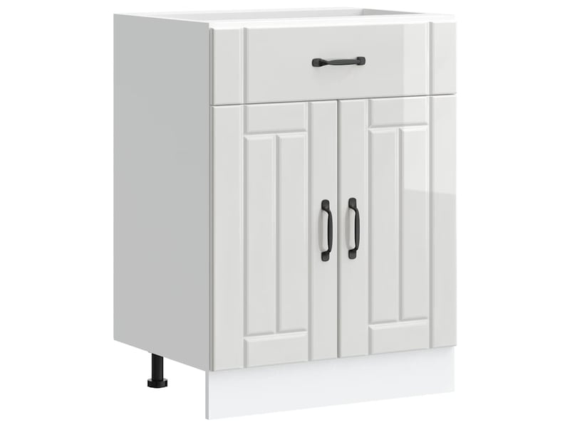  Meuble de rangement, armoire de cuisine lucca blanc brillant bois ingénierie shl1136  - Conforama A