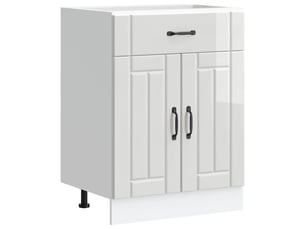 Meuble de rangement, armoire de cuisine lucca blanc brillant bois ingénierie shl1136