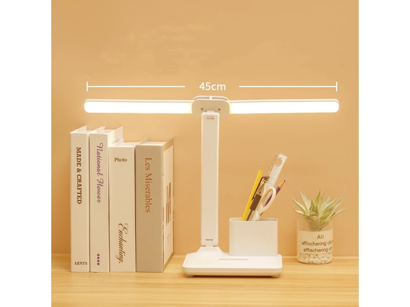  Lampe de bureau led portable et pliable – 3 niveaux de luminosité, 3 couleurs, protection des yeux, tactile  - Conforama B