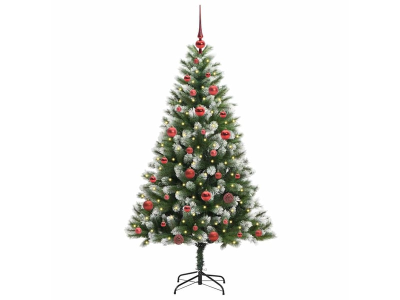  Sapin de noël - arbre de noël artificiel avec neige artificielle 150 led  - Conforama C