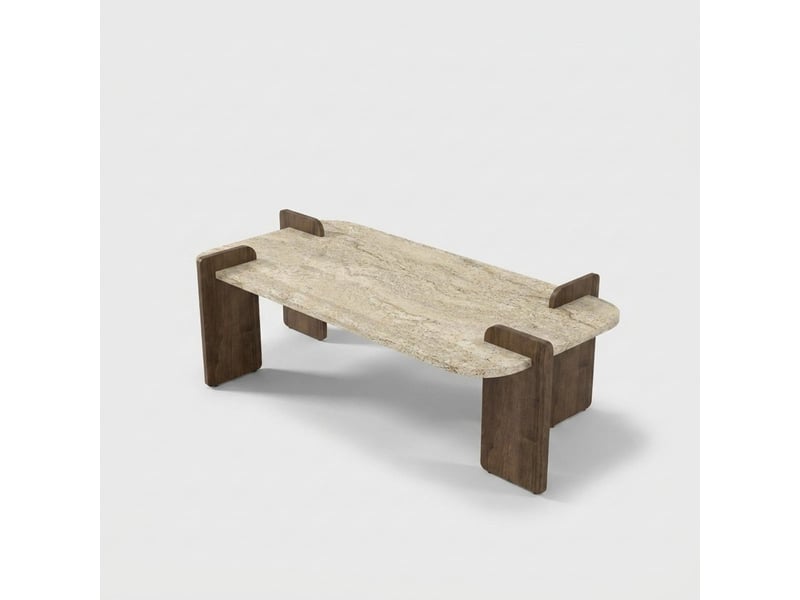  Tavolino da salotto rettangolare design moderno leapiri - beige  - Conforama A