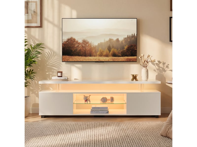  Lit capitonné double 180 x 200 cm, cadre avec sommier à lattes et tête de lit réglable, lit rembourré gris-beige, matière lin  - Conforama B