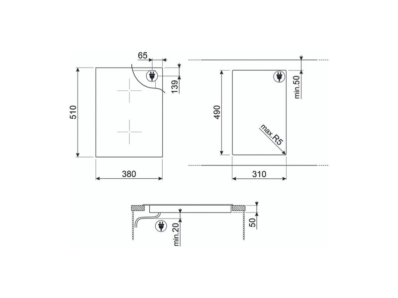  Table induction encastrable 38 cm noire 2 foyers avec booster et minuterie 7794606 - Conforama D