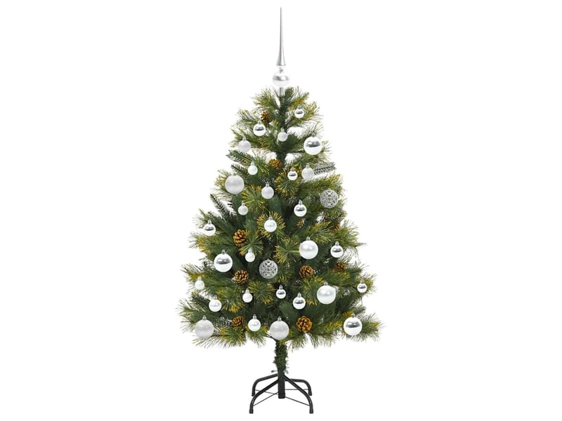  Sapin de noël - arbre de noël artificiel avec branches pliables et cônes 120 cm  - Conforama D