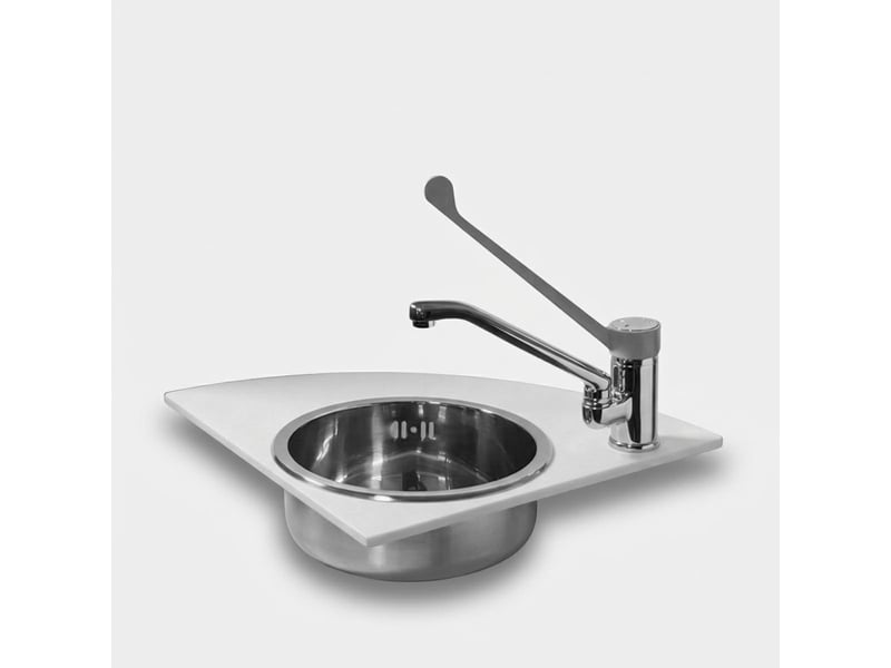 Comptoir avec lavabo intégré pour bar design marvy blanc - turquoise - Conforama C