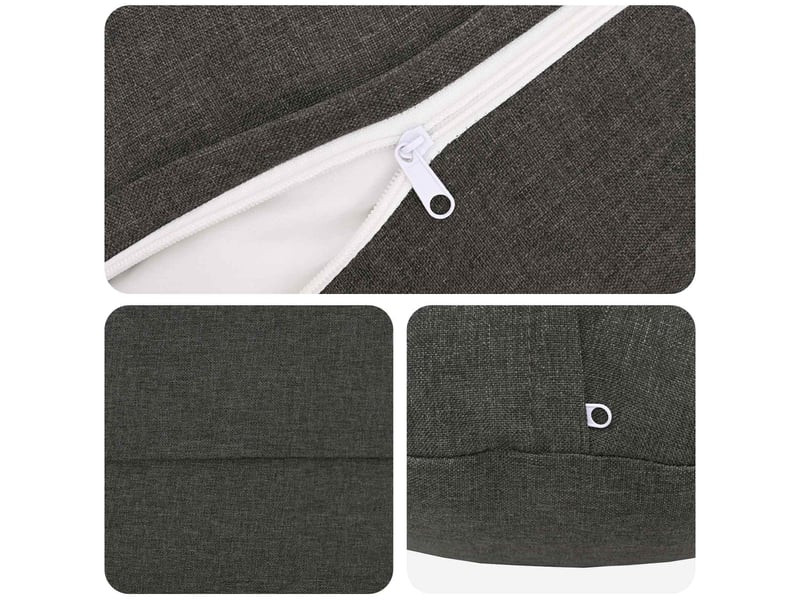  Lot de 2 coussins avec oreiller, coussins décoratifs heerlen gris foncé tissu cf50226  - Conforama D