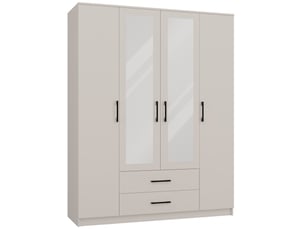 Armoire 4 porte(s) 2 tiroir(s) TOPESHOP coloris beige largeur 160 cm