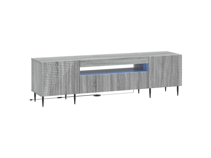  Meuble tv - banc tv - meuble de rangement led sonoma gris bois d'ingénierie  - Conforama A