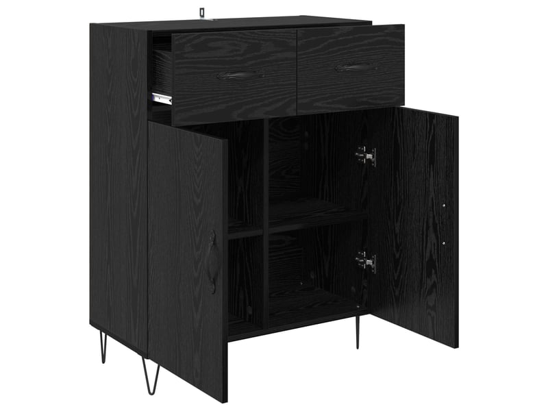 Buffet - bahut - meuble de rangement chêne noir 69,5 x 34 x 90 cm bois d'ingénierie - Conforama E