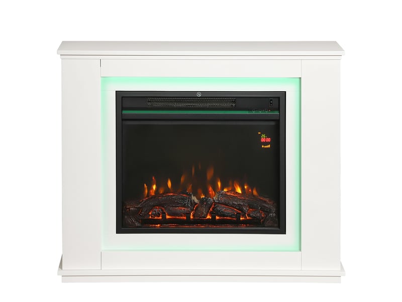  Cheminée électrique avec effet flamme, chauffage 2000 w, 98 x 25 x 80 cm  - Conforama B