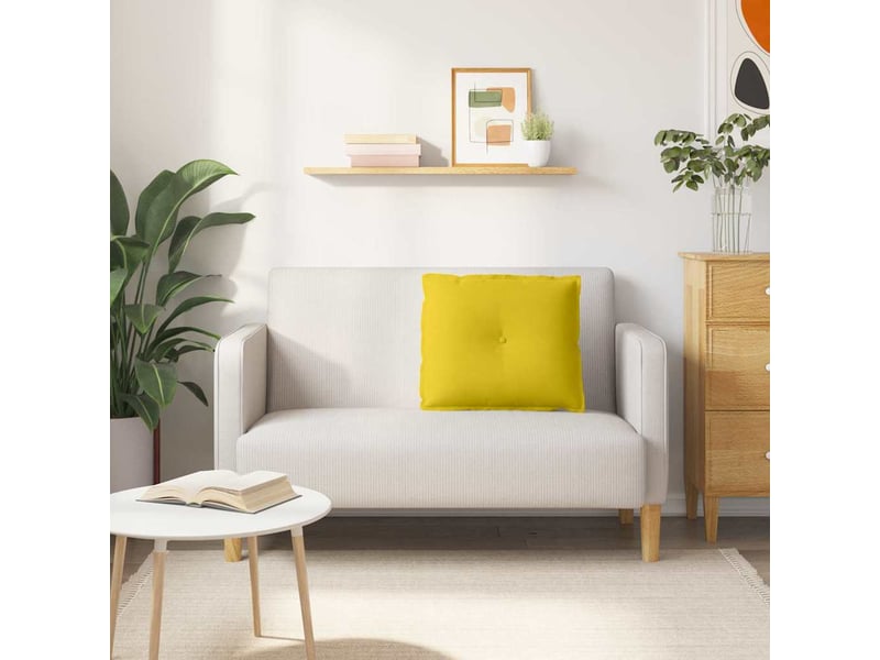Coussin de dos, coussin de dossier jaune 60 x 50 cm tissu en velours côtelé cf54763 - Conforama D