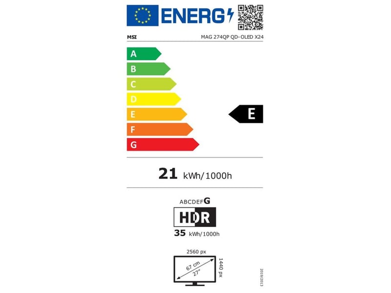 Ecran gaming oled 26.5 mag 274qp qd-oled wqhd 240hz 0.03ms noir 9S6-3CFA9T-001 - Conforama D