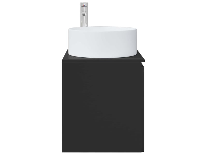 Meuble de lavabo mural, rangement salle de bain noir 49.5x44.5x65.5 cm - Conforama D