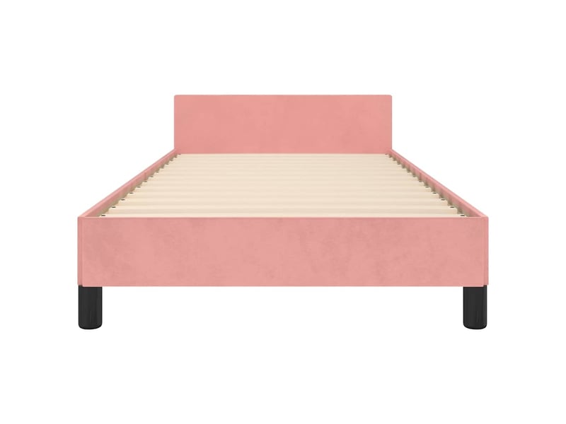 Lit simple- lit adulte -  cadre de lit et tête de lit sans matelas rose 80x200 cm velours  - Conforama D