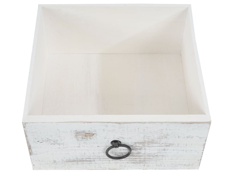 Commode duran, commode à tiroirs, armoire, 4 tiroirs, style shabby, vintage 70x33x26cm - blanc - Conforama E