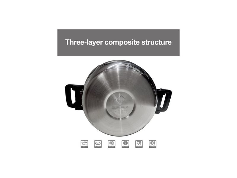 Autocuiseur avec couvercle 8l tous feux dont induction acier inoxydable swiss haus sh-pcr8l - Conforama B