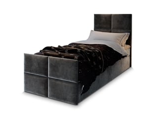 Lit avec rangement 80x200 cm <strong>MASSENO</strong> <strong></strong> coloris gris