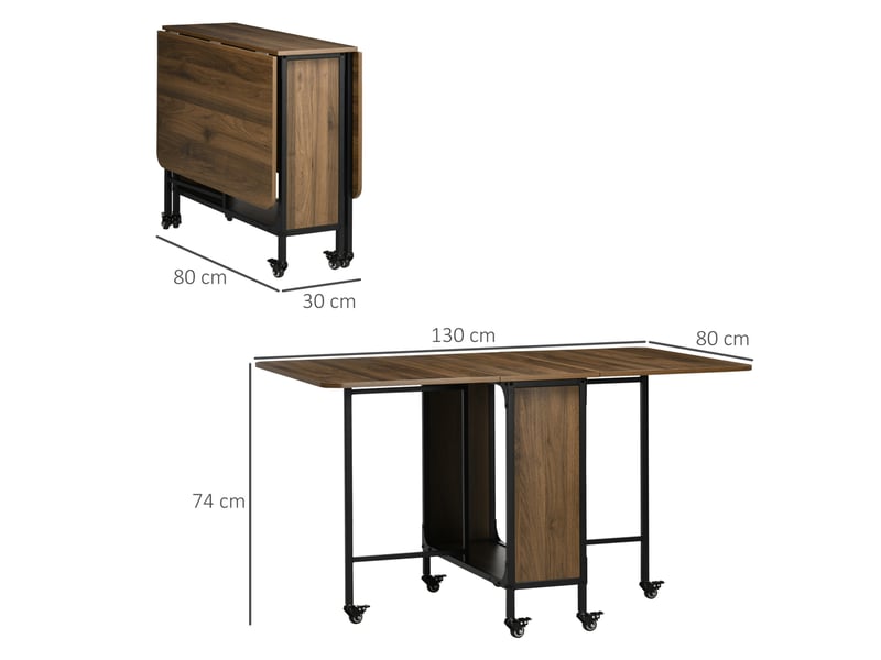 Table de salle à manger extensible pour 6 personnes avec roulettes et plateau central pour cuisine et salon - Conforama D