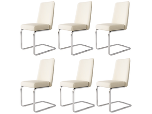 Lot de 6 chaises de salle à manger,45x52x88 cm,velours et métal argenté,beige