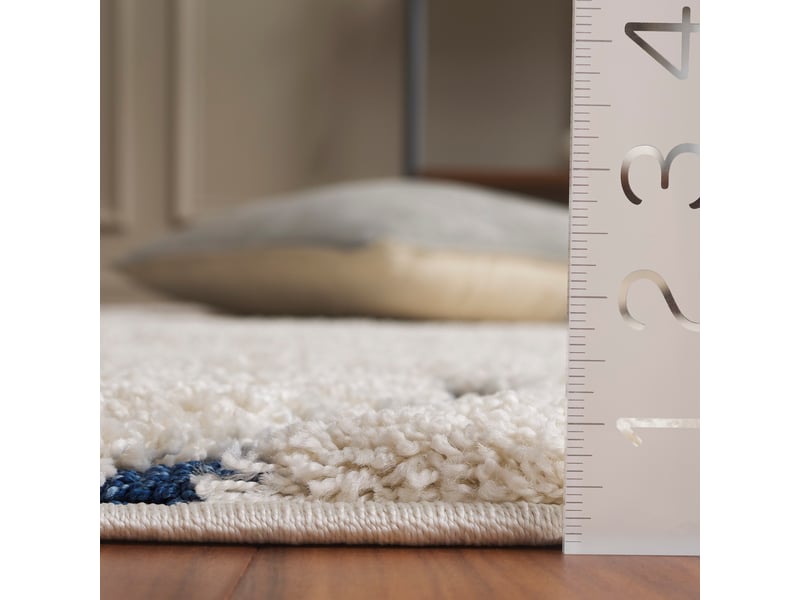  Tapis en polypropylène beigebleu, 91 cm  - Conforama D