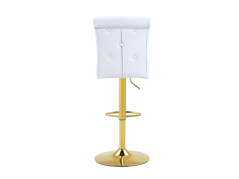 Lot de 4 chaises de salle à manger blanches vintage, cuir synthétique motif crocodile, boutons en cristal, hauteur 125 cm  - Conforama D