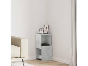 Meuble d'angle, meuble de rangement salon 25,5x25x55cm bois d'ingénierie gris béton