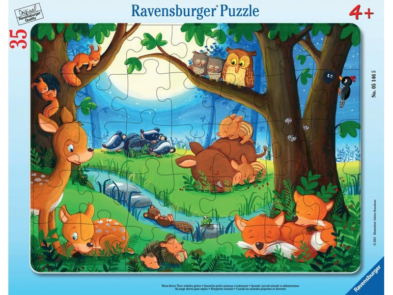  Puzzle cadre 30-48 pieces les petits animaux s'endorment 05146 - Conforama A