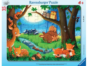 Puzzle cadre 30-48 pieces les petits animaux s'endorment