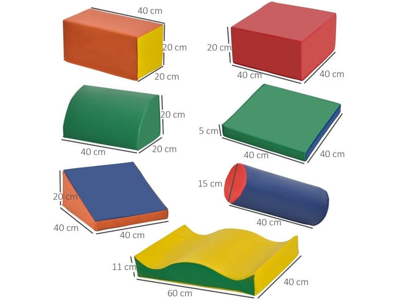  Jeu de 7 modules souples 60x40x11 cm multicolore  - Conforama E