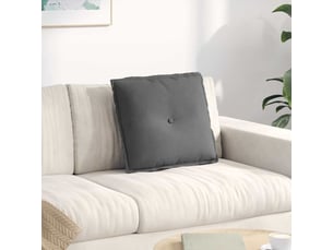 Coussin de dos, coussin de dossier gris foncé 50 x 45 cm tissu en microfibre cf54720