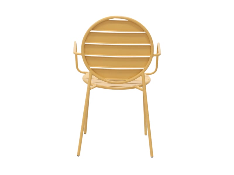 Lot de 2 fauteuils de jardin dossier rond en métal moutarde - baca - Conforama E