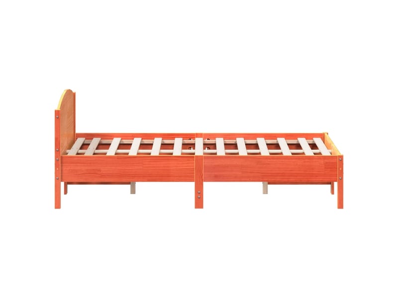  Lit double- lit adulte -  cadre de lit sans matelas  marron 120x190cm bois pin massif  - Conforama D
