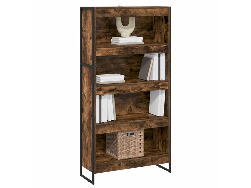  Bibliothèque, armoire à livres 80 x 30 x 155 cm bois d'ingénierie chêne fumé  - Conforama C