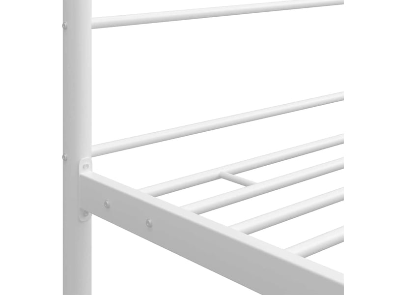  Lit simple- lit adulte -  cadre de lit à baldaquin sans matelas blanc métal 100x200 cm  - Conforama D
