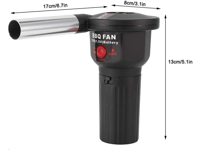 Ventilateur électrique sûr pour barbecue alimenté par batterie - Conforama B
