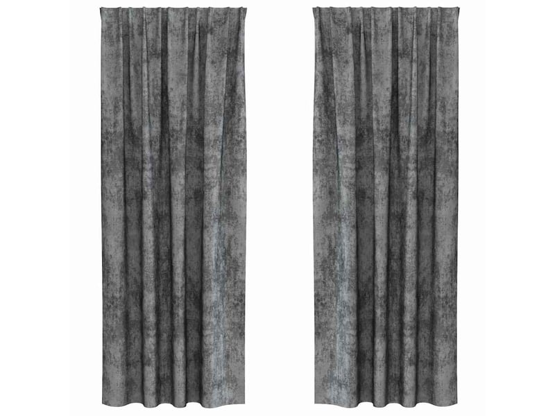  Lot de 2 rideaux en velours, rideaux de fenêtre gris 245 x 140 cm velours cf44208  - Conforama A