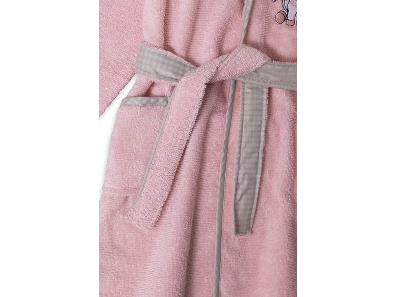  Peignoir de bain enfant interbaby taille 10-12 ans - rose - coton éponge 00515-T10-12-02 - Conforama E