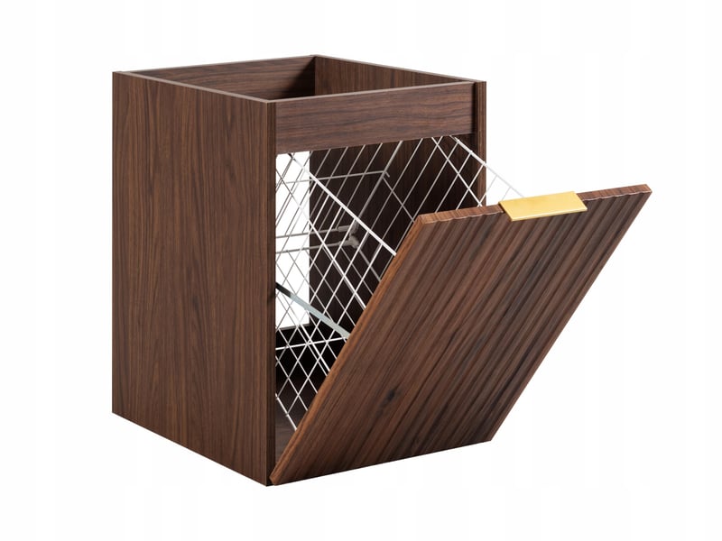 Ensemble de meubles bas flow noyer foncé 80 cm avec panier à linge - Conforama R