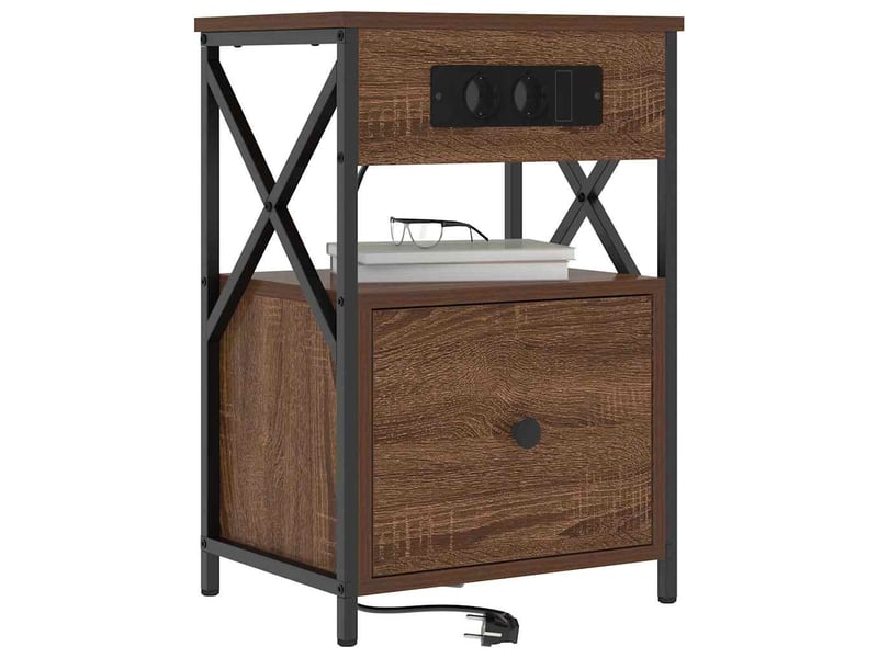 Table de chevet - cabinet de chevet - table de nuit chêne brun 40 x 31 x 60 cm bois d'ingénierie - Conforama B