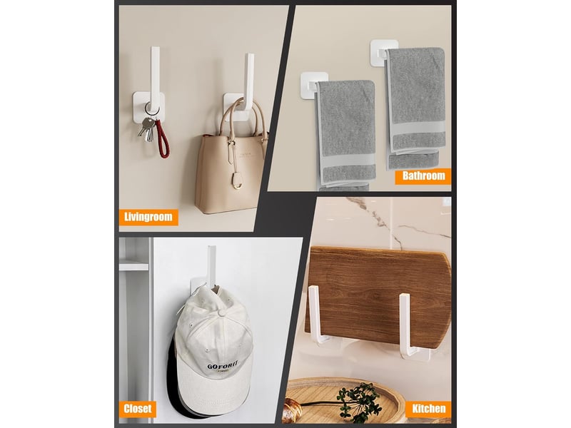 Crochets muraux 6 pièces porte casquette, organiseur de chapeaux polyvalent, casquette mural, pour chapeaux, écharpes, sacs (blanc  - Conforama D