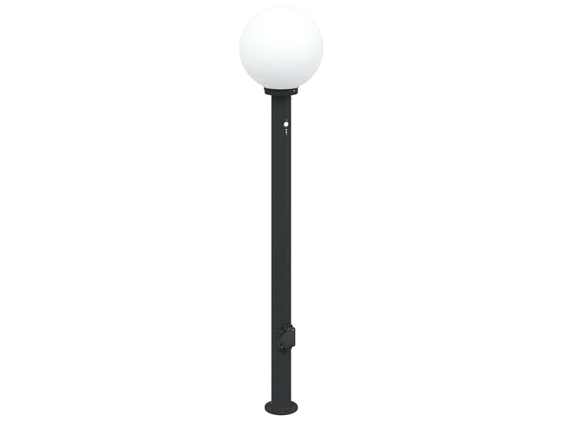  Lot de 3 borne lumineuse avec détecteur et prise 120 cm noir ip44  - Conforama D