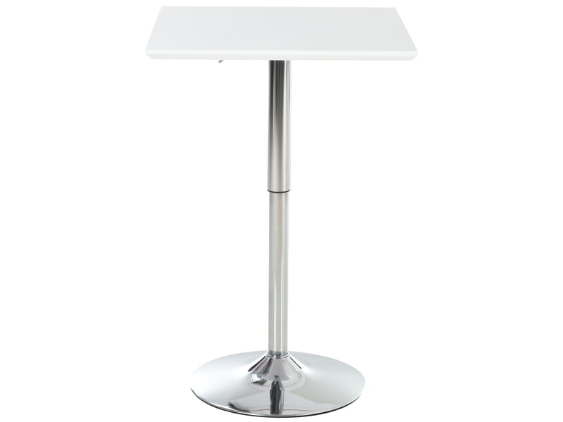  Table de bar, table de bistrot, table de pub, table carrée réglable en hauteur, table en acier, blanche, 60 x 60 x 69-92 cm  - Conforama B