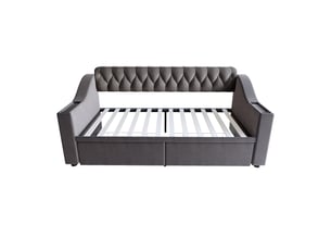 Lit banquette 90x190 cm ZOVIRA coloris gris