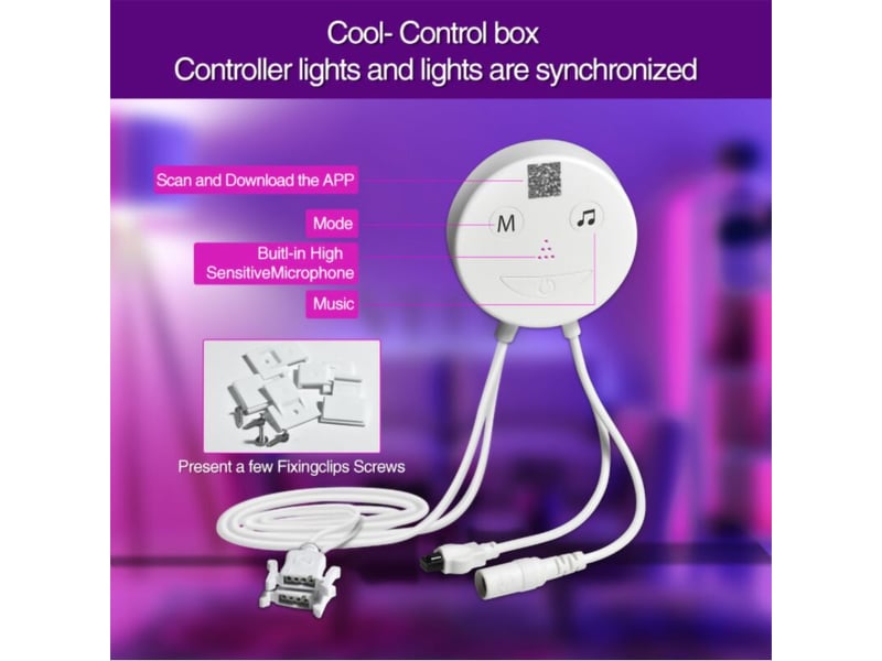  Ruban led bleutooth,20m bande led 360 leds 5050 rgb étanche,contrôlé par app du smartphon  - Conforama E