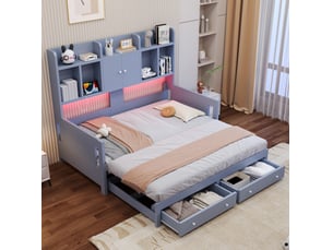 Lit banquette 90x190 cm VIVRYN coloris gris