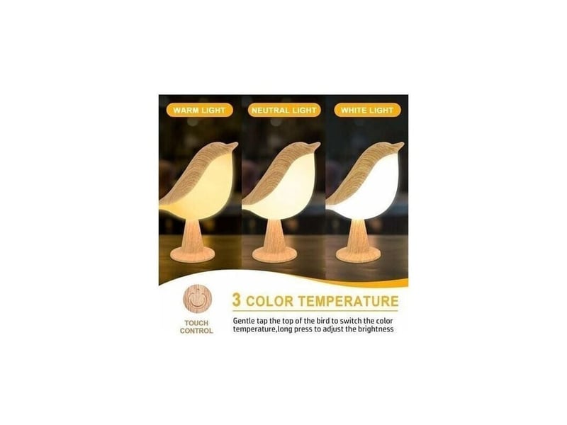  Lampe de chevet oiseau led tactile sans fil rechargeable usb 3 teintes dimmable diffuseur arômes  - Conforama B