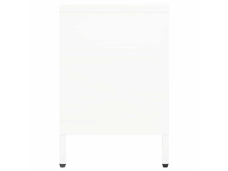  Meuble tv - banc tv - meuble de rangement blanc 105x35x52 cm acier et verre  - Conforama D